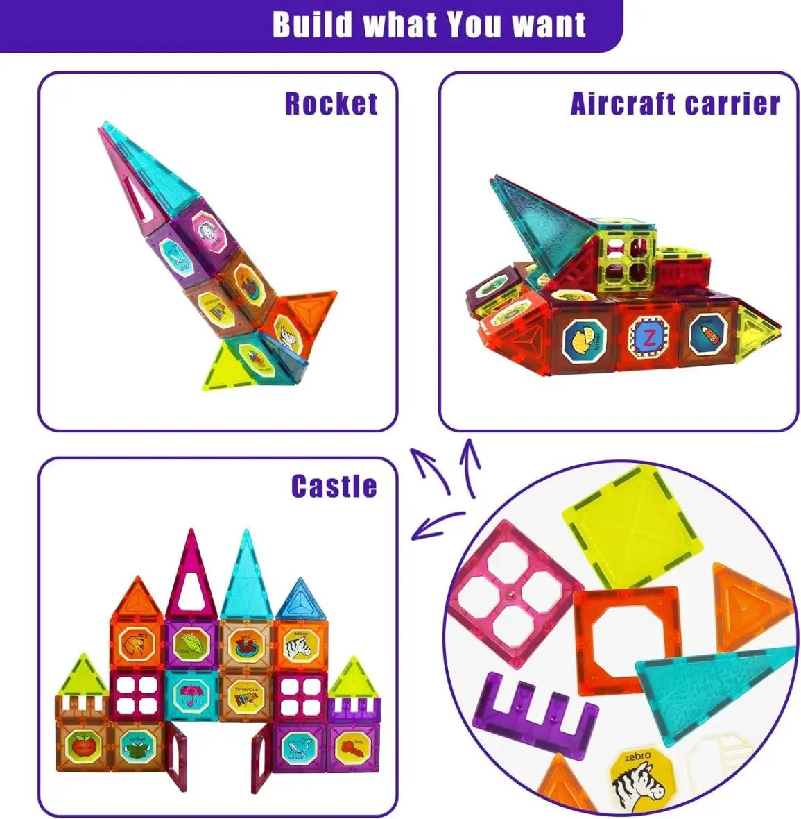 Magnetic Tiles 32 pieces CH1019 MAS KIDZ
