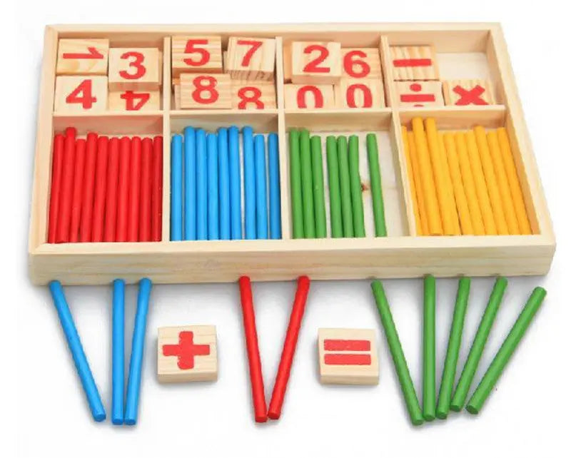 Mathematical intelligence stick math wooden toy Numbers Counting maskidz-3dm