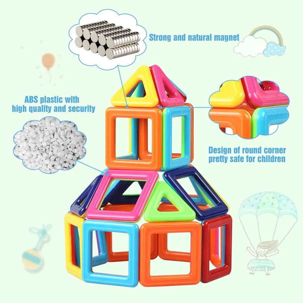 Magnetic Tiles DIY Building Block 33 pieces maskidz-3dm