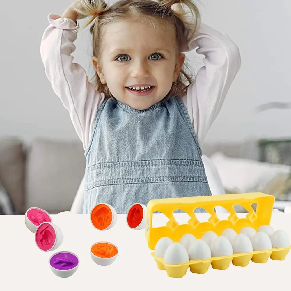 Matching Eggs 12 Different Transportation maskidz-3dm