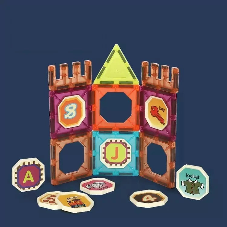 Magnetic Tile Game 111 pieces maskidz-3dm