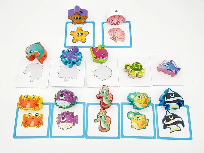 Sea Beading Wooden Lacing activity game Maskidz