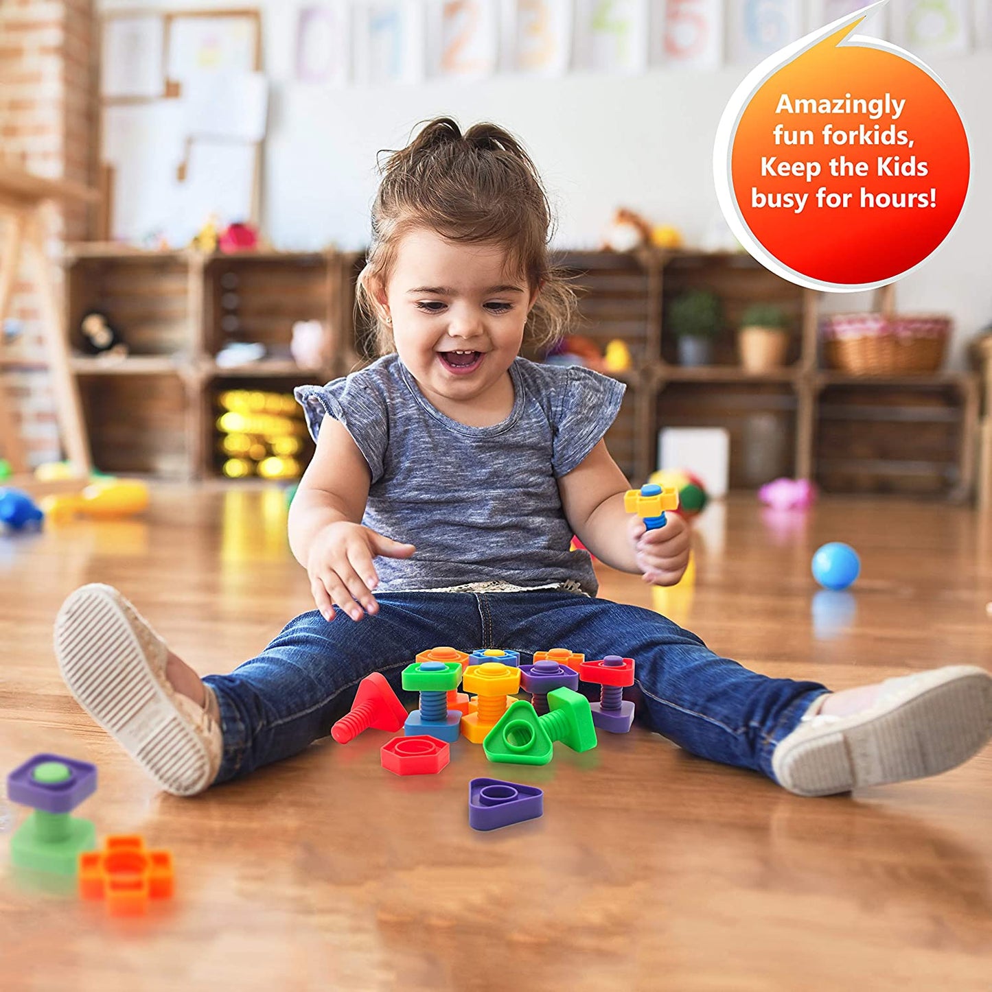 Colorful Screw & Nut Block Set Maskidz