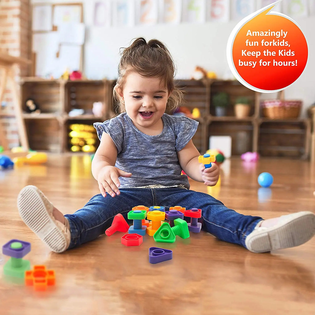 Colorful Screw & Nut Block Set Maskidz