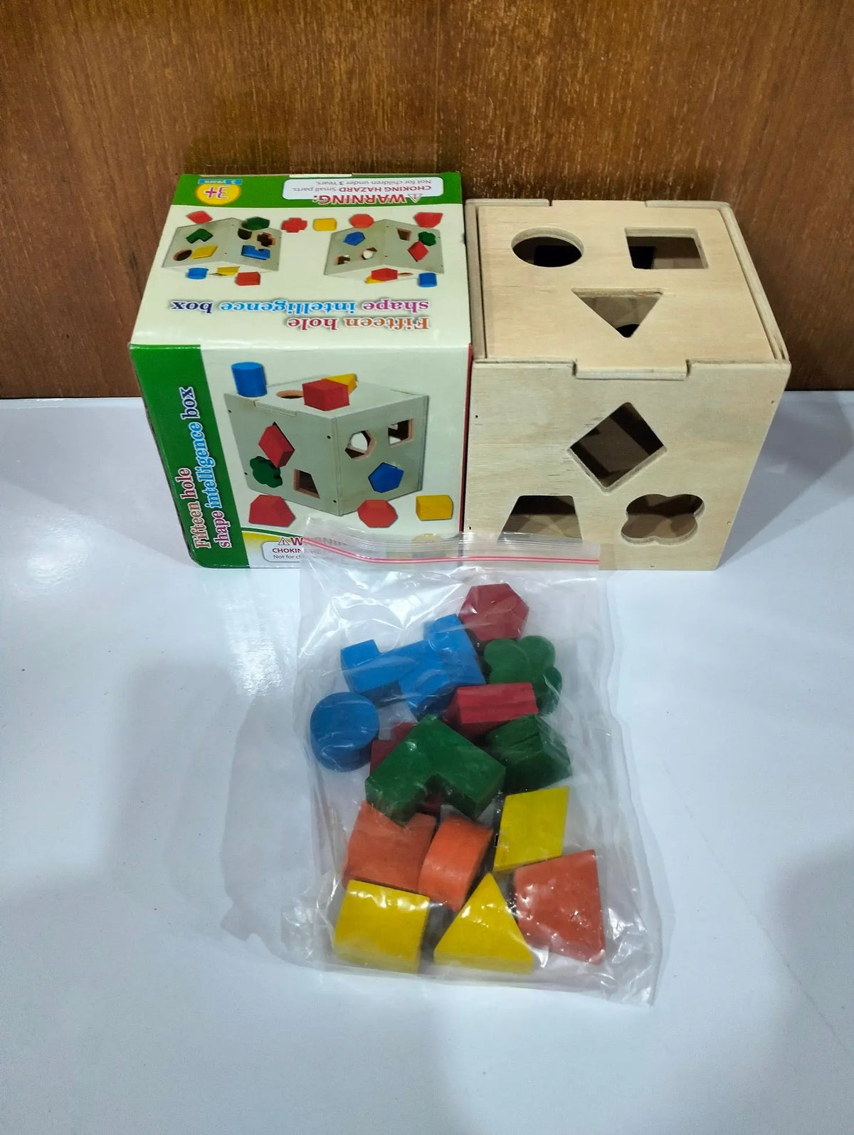 Fifteen Hole Shape Intelligence Box wooden toy MAS KIDZ