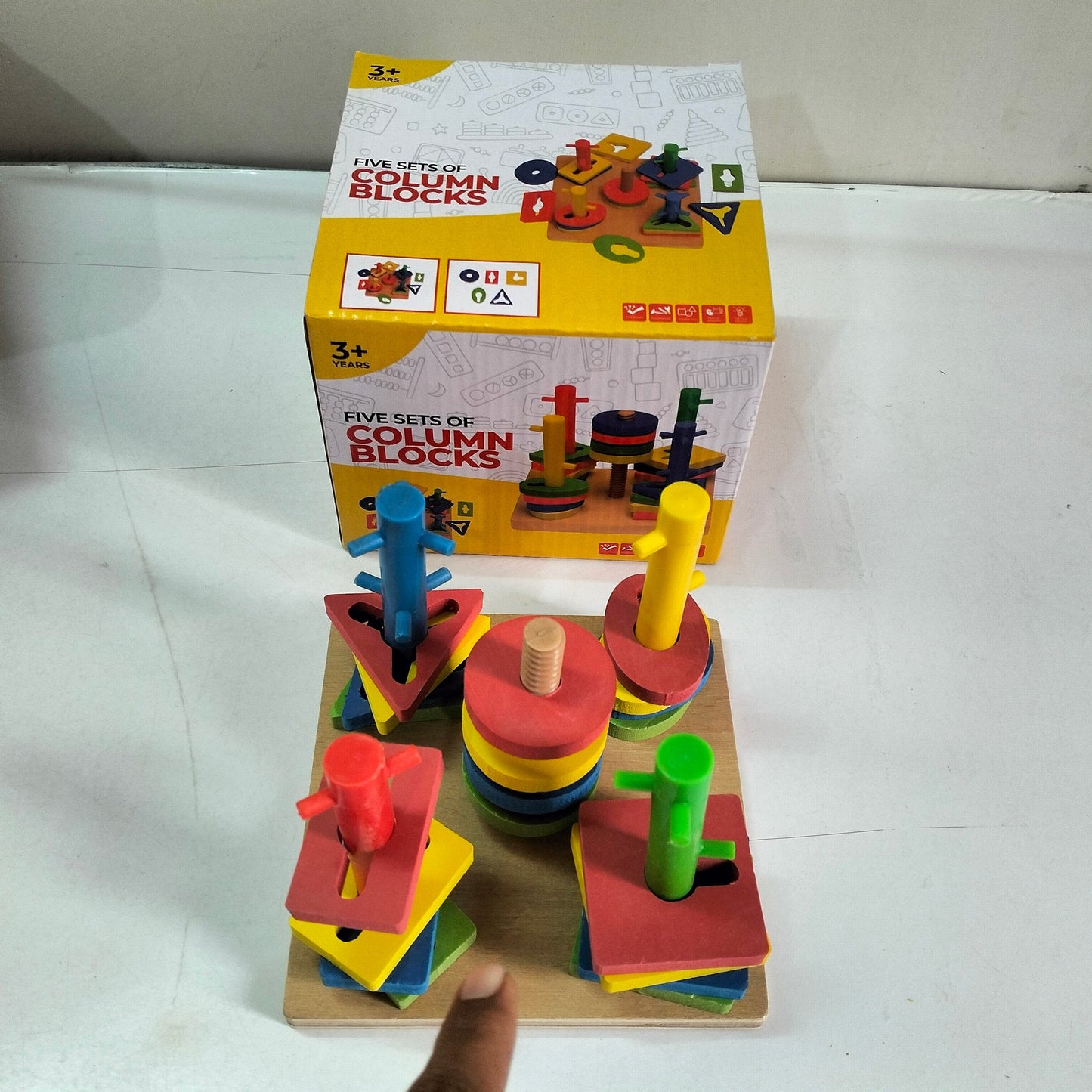 Wooden Five Sets of Column Blocks MAS KIDZ