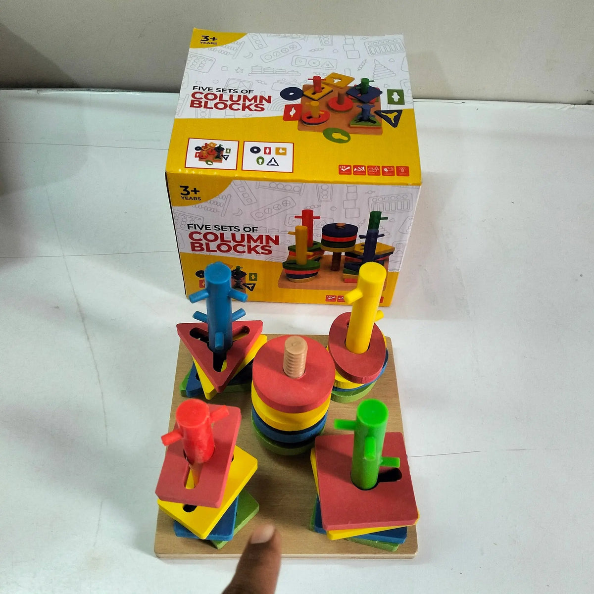 Wooden Five Sets of Column Blocks MAS KIDZ