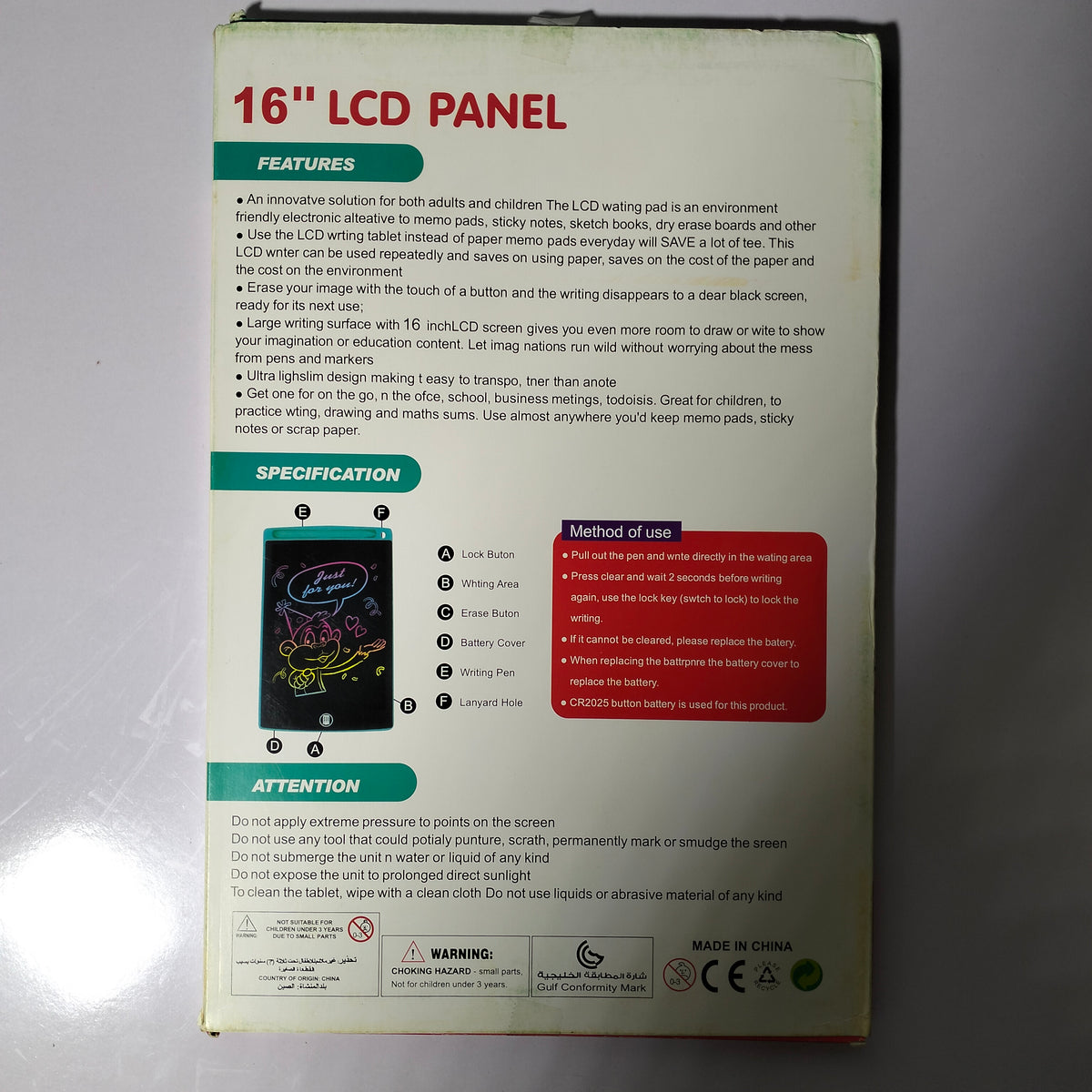 16 Inch LCD Writing Tablet for Kids