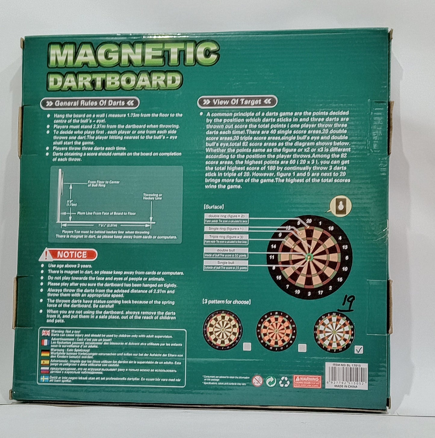 Magnetic Dartboard Size 14" maskidz-3dm