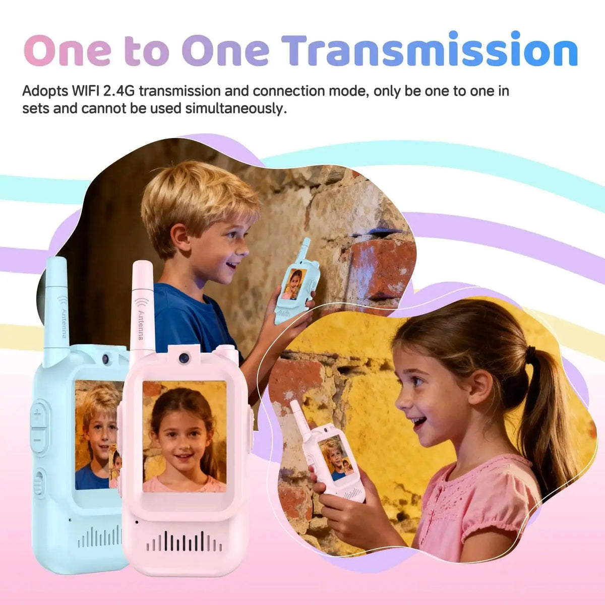 2-in-1 Kids Video Walkie Talkie with Camera & IPS Screen MAS KIDZ