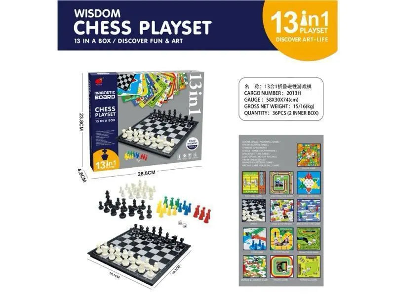 Magnetic Board 13in1 Chess Play Set 2013H MAS KIDZ
