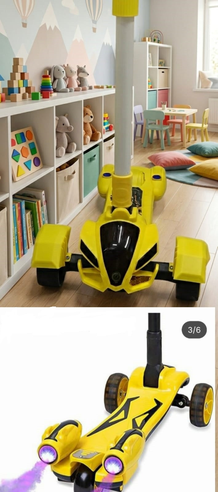 Kids 3-Wheel Kick Scooter 68KBC with smoke
