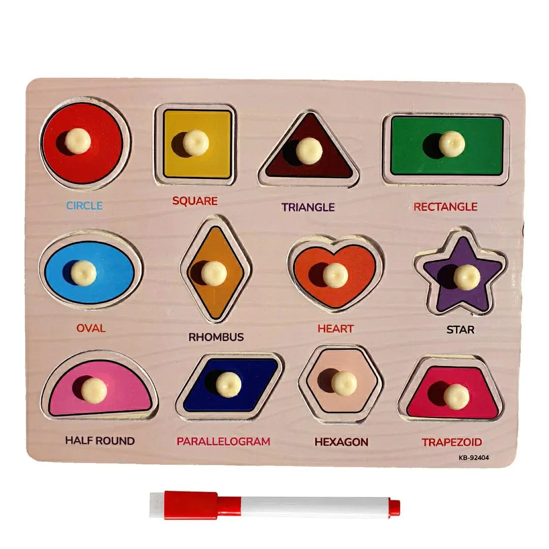 Wooden 12 shapes Nobe with white board KB-92404 MAS KIDZ