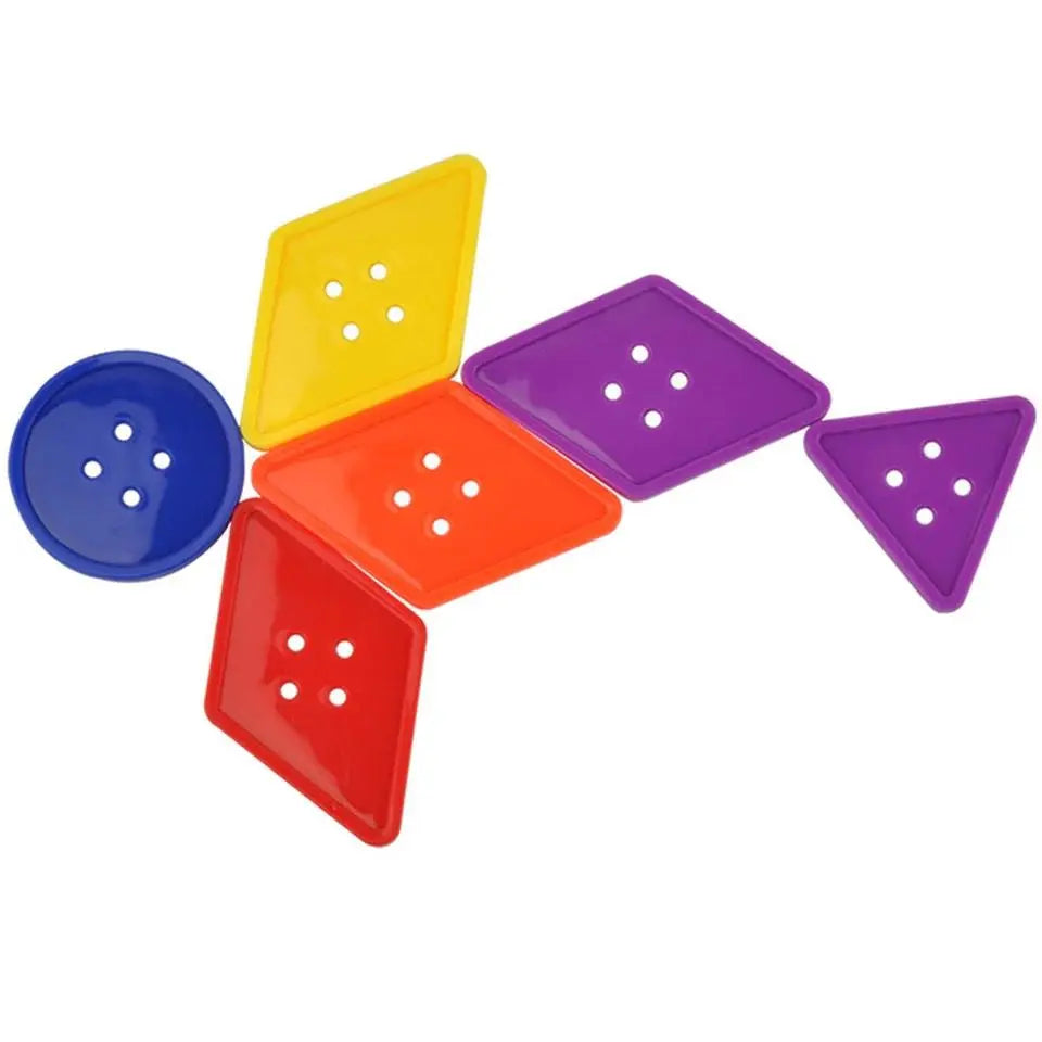 Button Lacing Toy HC-073 Geometric Shape Threading activities Maskidz