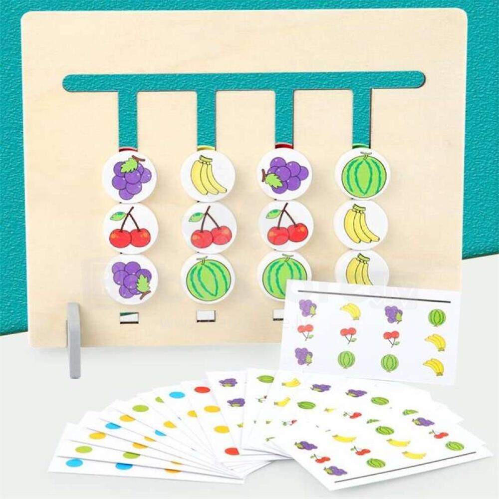 Four Color Logic Game Fruits Wooden