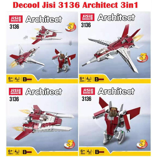 Jisi Bricks Architect Air Fighter 3 model in 1 box code no 3136