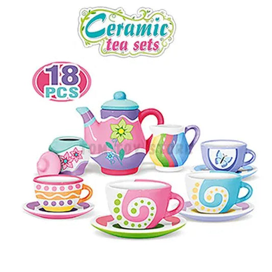 Ceramic Tea Set Painting Kit for Kids Maskidz