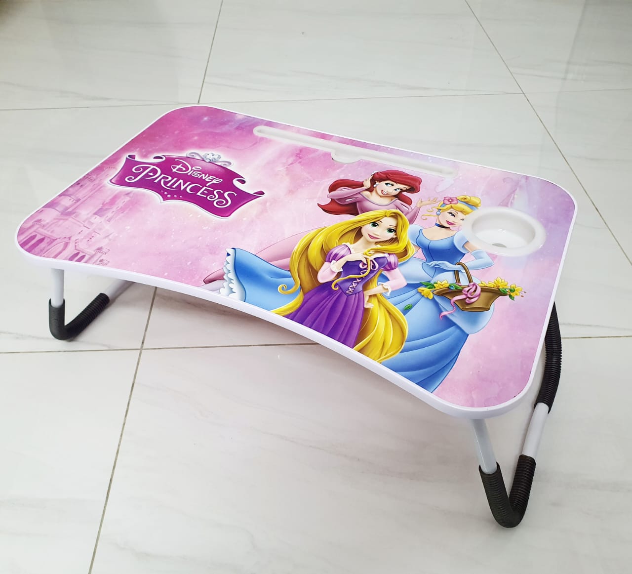 Wooden Folding Study Table / Laptop Table for Kids - 4 Designs (Spider-Man, Frozen, Princess, Cars)