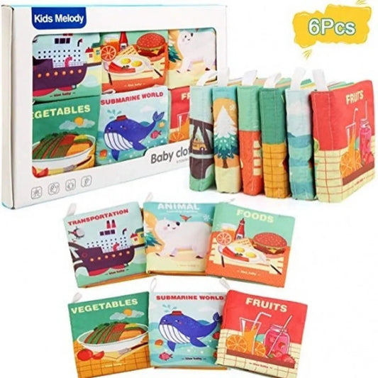 Baby Cloth Book Kids Melody 9971 pack of 6 Cloth Books maskidz-3dm