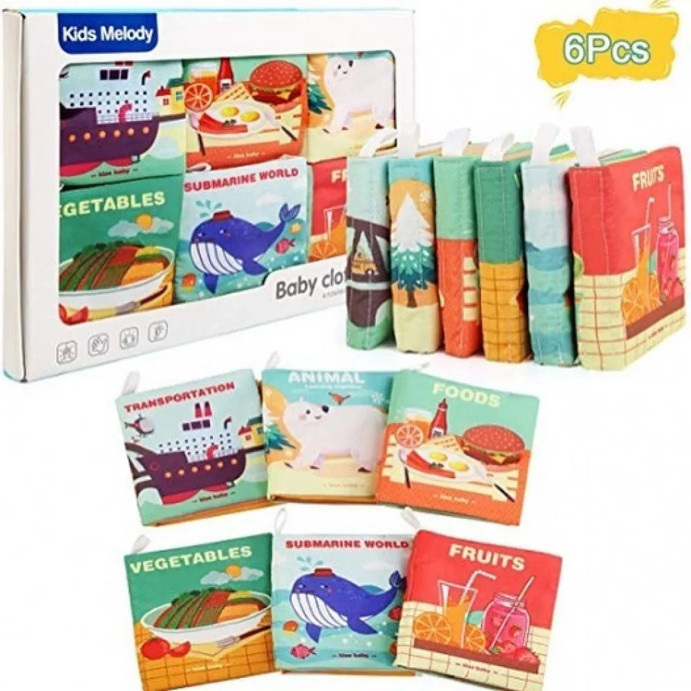 Baby Cloth Book Kids Melody 9971 pack of 6 Cloth Books