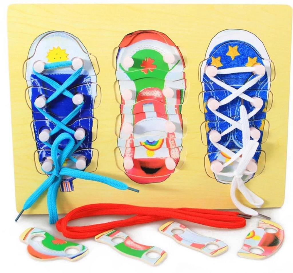 Shoe Lacing wooden puzzle Board