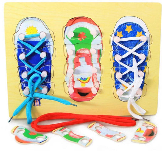Shoe Lacing wooden puzzle Board
