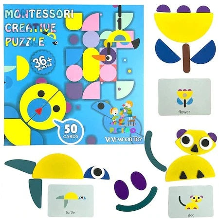 Montessori Creative Puzzle – 50 Pattern Cards