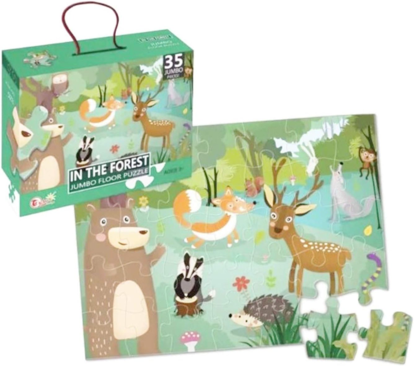 35 Pcs In The Forest Jumbo Floor Puzzle for Kids (Ages 3+) | Educational Large Jigsaw Animal Puzzle Toy for Toddlers MAS KIDZ