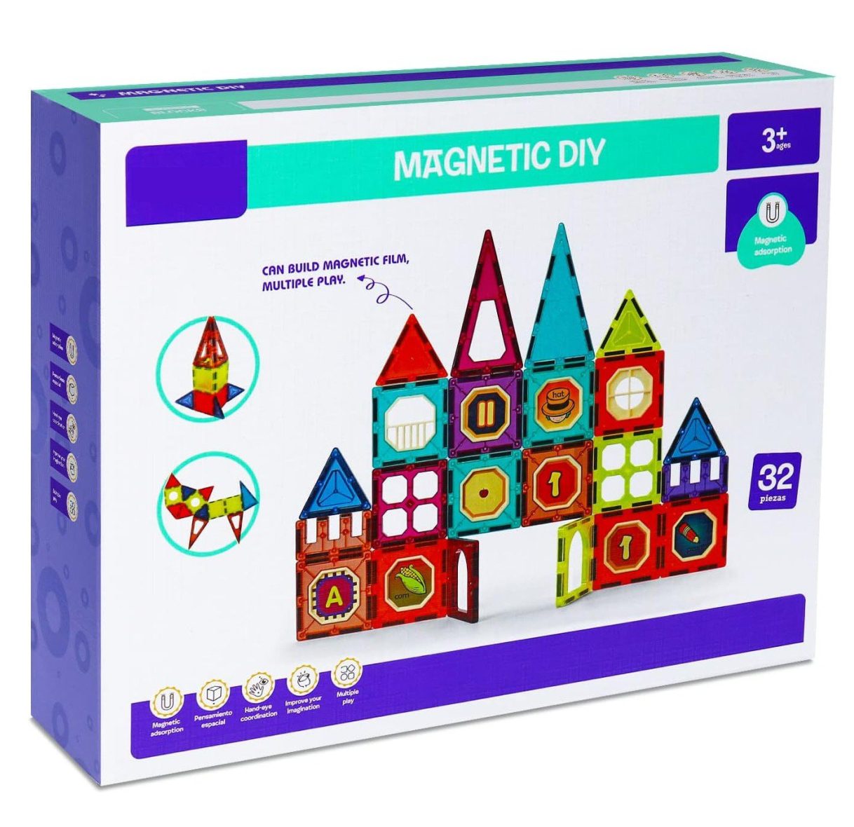 Magnetic Tiles 32 pieces CH1019 MAS KIDZ