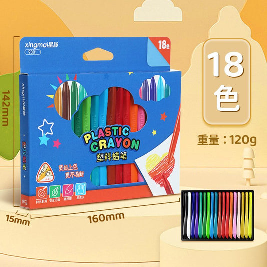 Plastic Crayon 18 pieces 9001