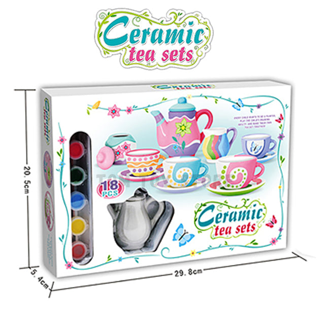 Ceramic Tea Set Painting Kit for Kids