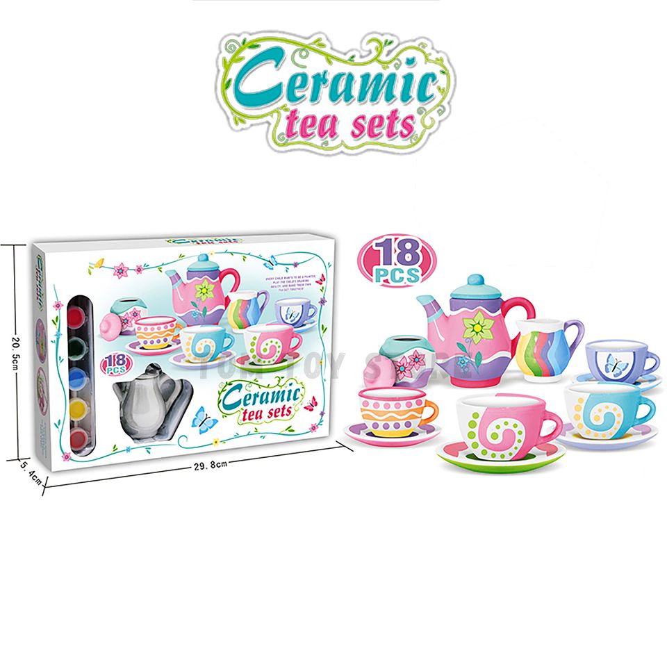 Ceramic Tea Set Painting Kit for Kids