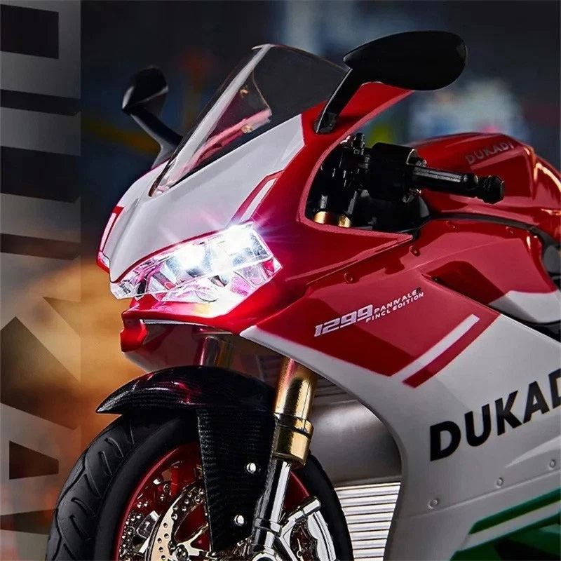 Ducati 1199 Panigale R Alloy Motorcycle Diecast Model Bootable Sprayable With Sound Light Toy MAS KIDZ