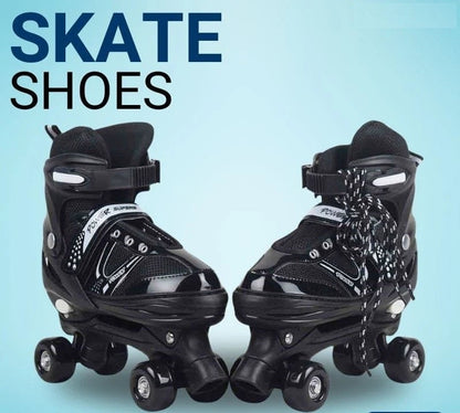 Quad Roller Skates 2 Rows 4 Wheels  Without Safety Gears Sakting Shoes MAS KIDZ