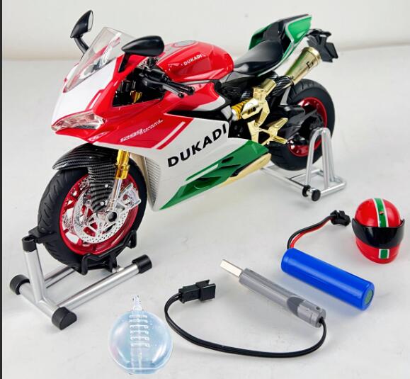 Ducati 1199 Panigale R Alloy Motorcycle Diecast Model Bootable Sprayable With Sound Light Toy MAS KIDZ