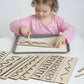 Montessori Wooden Stencil Board for Kids Zig Zag Wavy Straight Lines Tracing Stencil Set