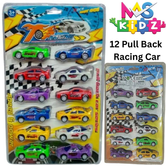 Top Racing Plastic Car Set 12 Pieces 6692A Pull Back Cars MAS KIDZ