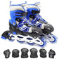 Adjustable Inline Roller Skates – Includes 6-Piece Safety Gear Set