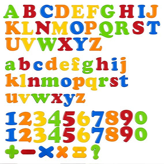 Magnetic Letters Numbers and symbol for Kids 78 pieces Fridge Magnets Alphabet Colorful Plastic ABC 123 in jar Educational Toy Set