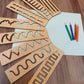 Montessori Wooden Stencil Board for Kids Zig Zag Wavy Straight Lines Tracing Stencil Set
