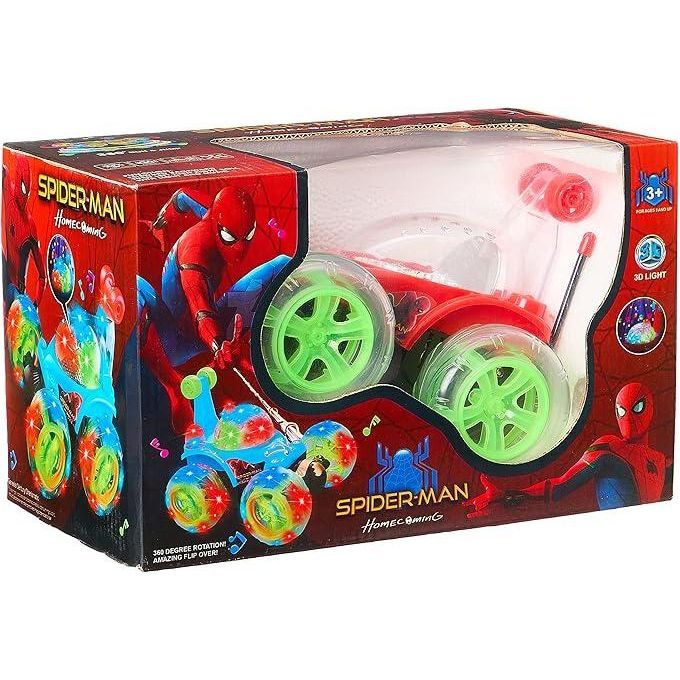 Remote Control Stunt Car 360° Rotating LED Light & Music Rechargeable RC Car for Kids