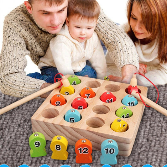 Digital Fishing magnetic wooden toys MAS KIDZ