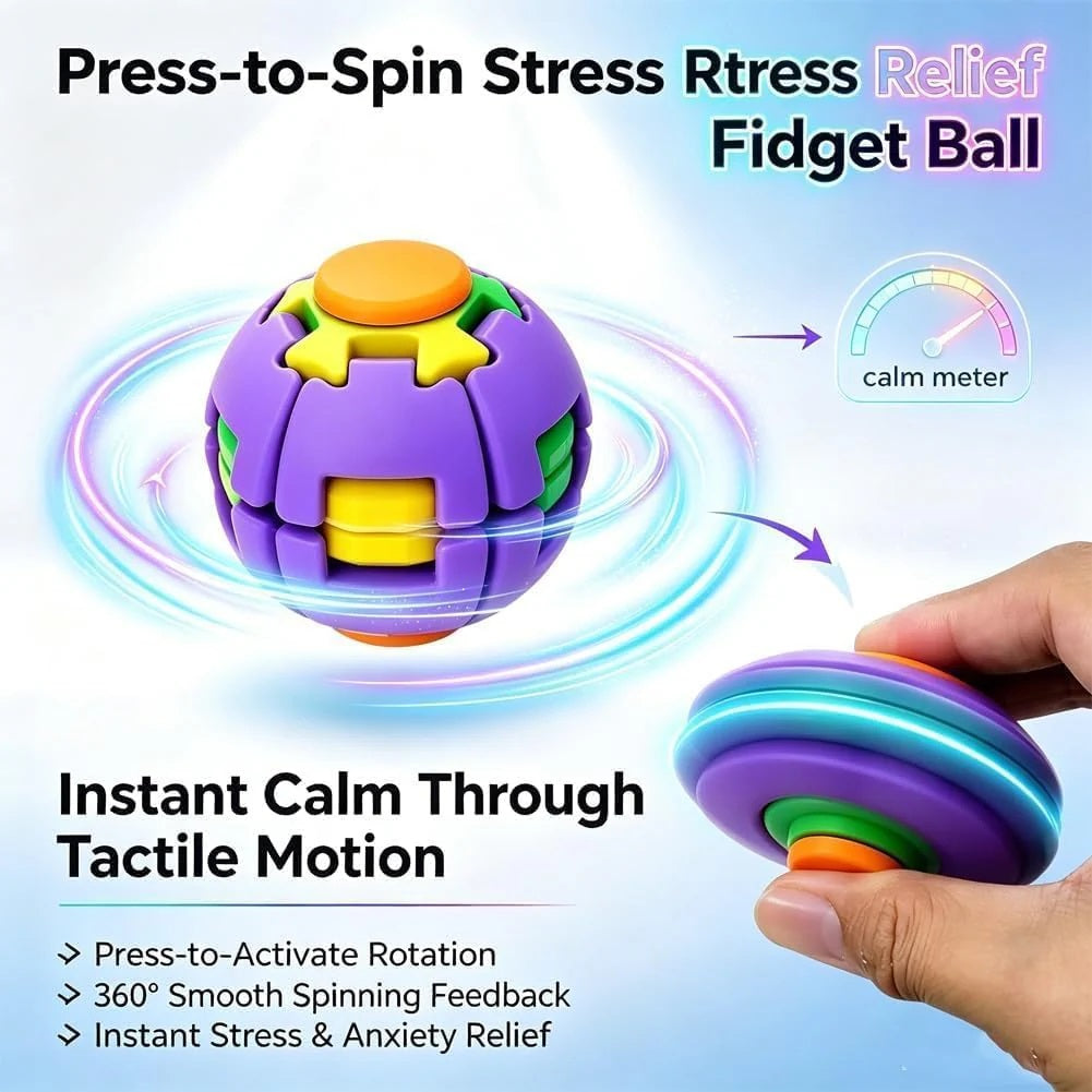 Spinning Flat Ball 3D Spinning Fidget Ball Toy MAS KIDZ