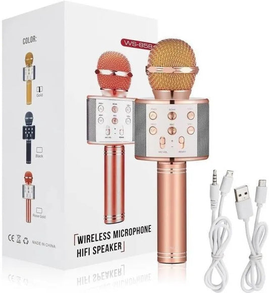 Wireless Microphone HIFI Speaker Bluetooth Singing Subwoofer Karaoke Handheld KTV WS-858 with voice changing function Maskidz