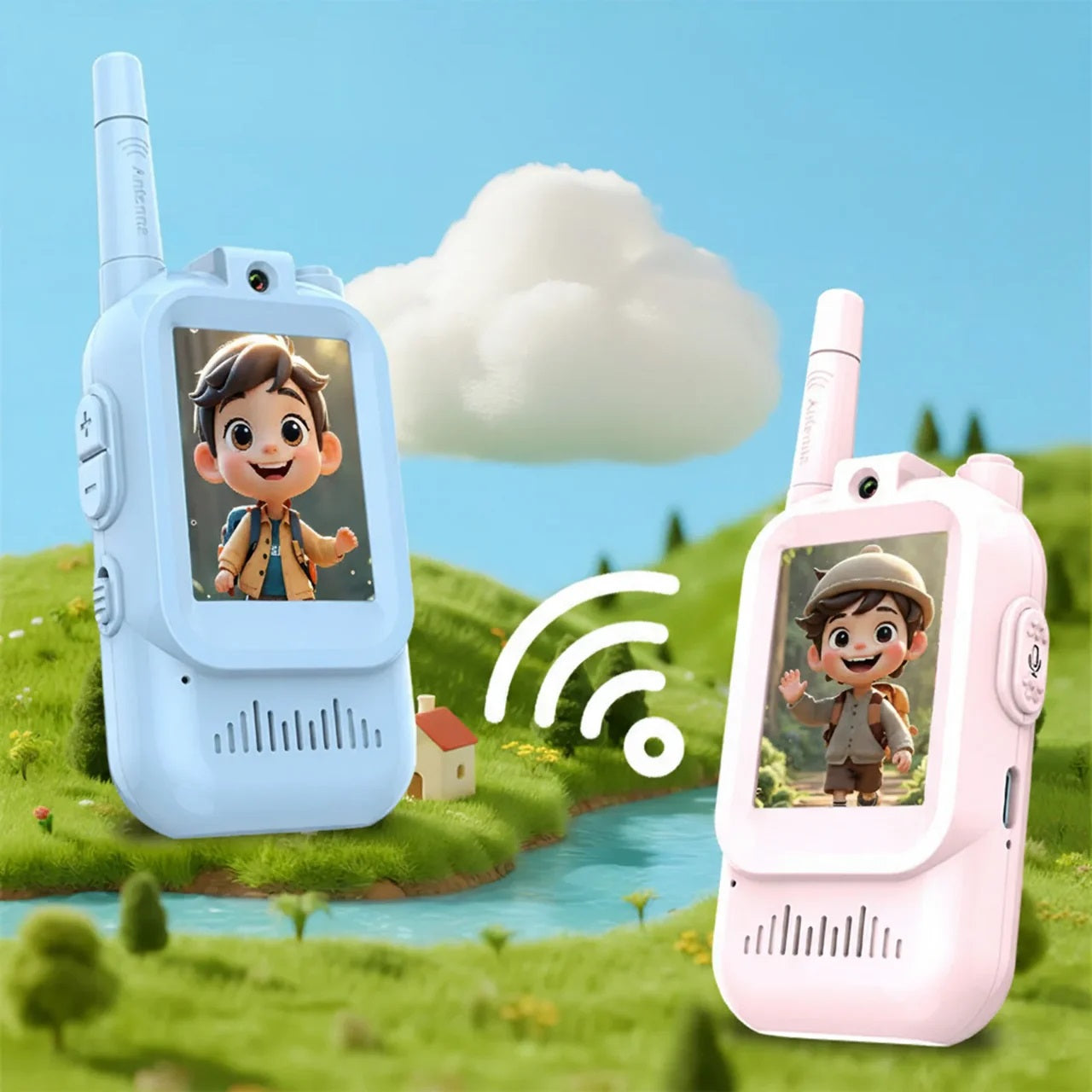 2-in-1 Kids Video Walkie Talkie with Camera & IPS Screen MAS KIDZ