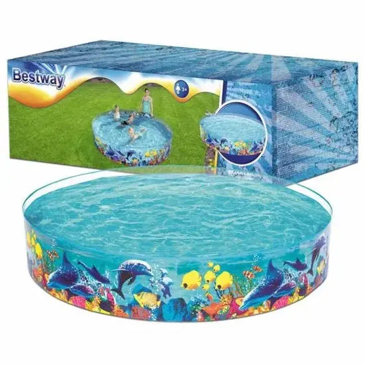 Bestway Inflatable Pool 48" x H10" 1.22m x H25cm 55028 Airless Swimming Pool Fill 'N Fun Sparking Sea Pool MAS KIDZ