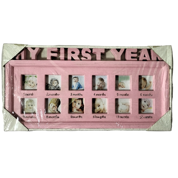 My First Year Baby Photo Frame – Capture Every Precious Milestone – Blue Pink Purple