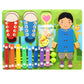 Percussion Threading Wooden Board 4 in 1 activity game Xylophone, Shoe Lacing, Button Lacing Puzzle Desktop Pinball Game