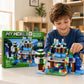 Minecraft-inspired 220-piece light-up building blocks set with winter castle and character