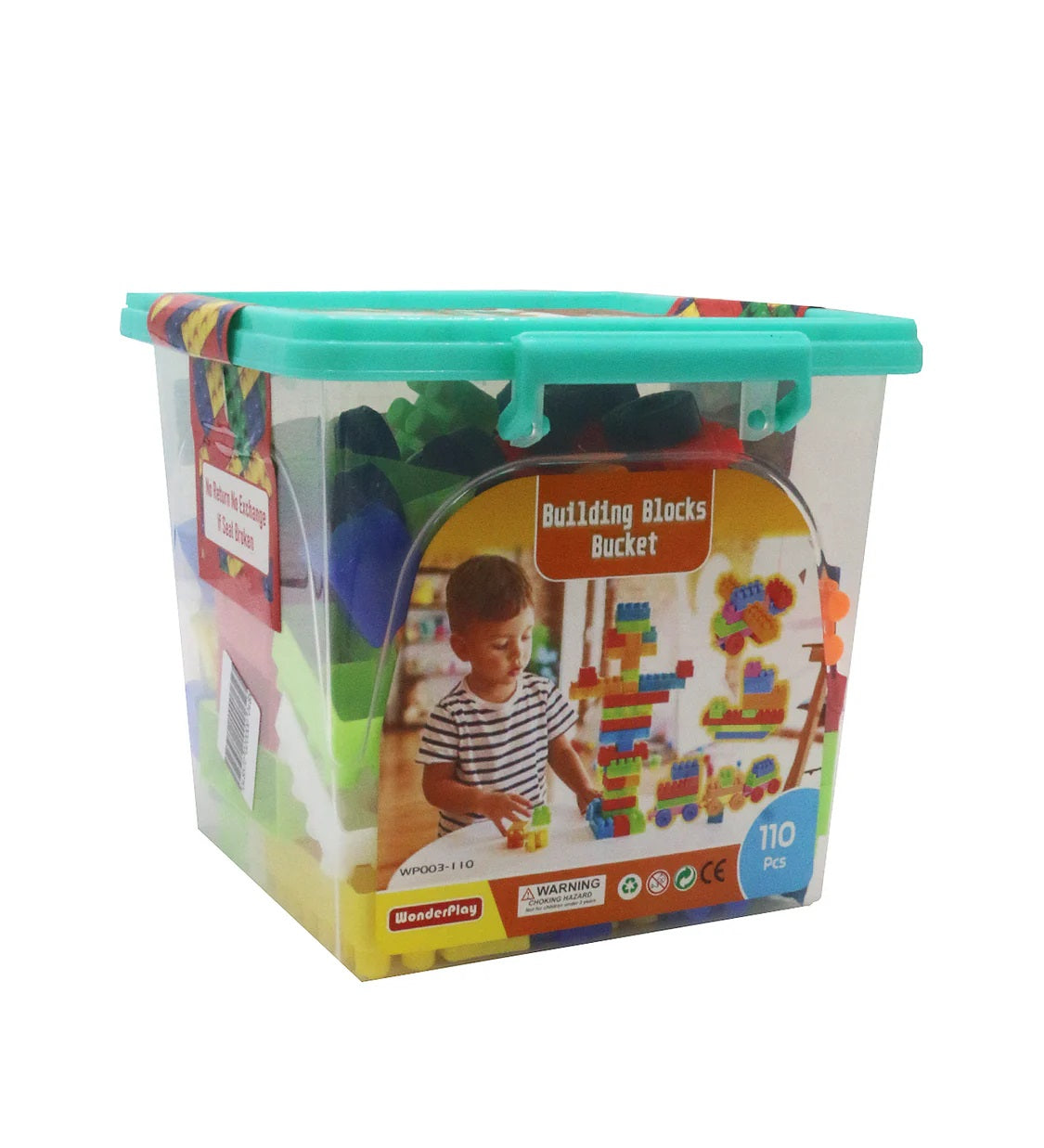 Building Block Bucket For Kids 110 Pieces MAS KIDZ